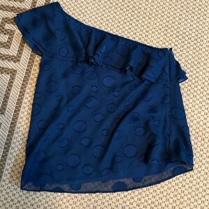 Cooper & Ella Navy Blue one shoulder top